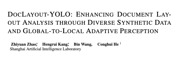 DocLayout-YOLO: 다양한 합성 데이터 및 전역-로컬 적응 인식을 통한 문서 레이아웃 분석 향상