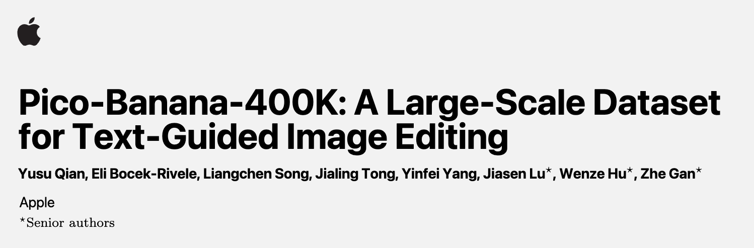 Pico-Banana-400K: Apple이 공개한 텍스트 기반 이미지 편집을 위한 대규모 데이터셋