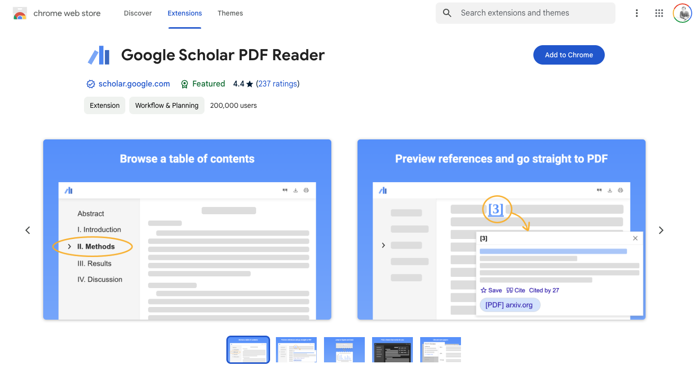 Google Scholar PDF Reader, 레퍼런스 링크를 쉽고 빠르게 찾아주는 Chrome Extension 소개