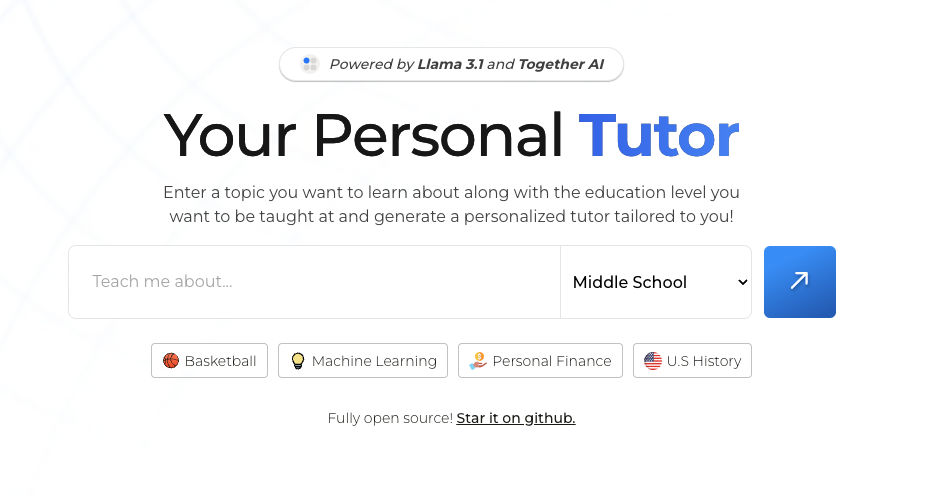 Llama Tutor: Llama 3.1을 활용한 맞춤형 학습 서비스 (feat. Together AI)