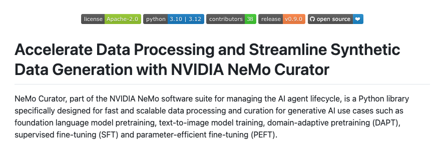 NeMo Curator: NVIDIA가 공개한, LLM을 위한 대규모 데이터 전처리 및 큐레이션 도구