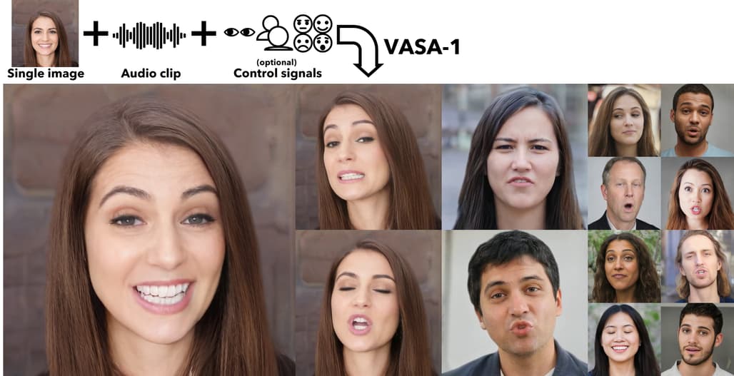 VASA-1, 한 장의 이미지와 음성으로 실감나는 대화형 얼굴 생성 프레임워크 (feat. Microsoft)