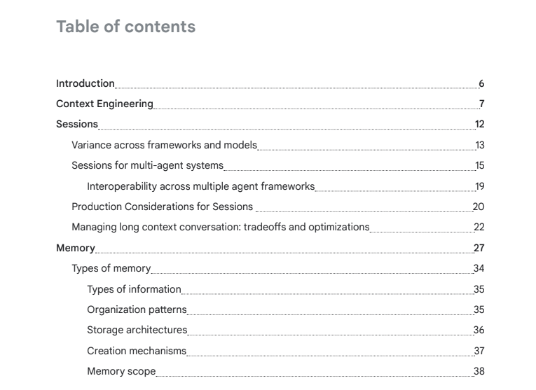 Google이 공개한 Context Engineering을 위한 세션(Session)과 메모리(Memory)의 개념 및 구현 전략에 대한 기술 백서 - 목차 #1