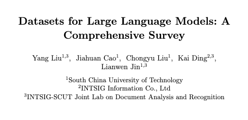 대규모 언어 모델(LLM)을 위한 데이터셋들에 대한 종합적인 연구