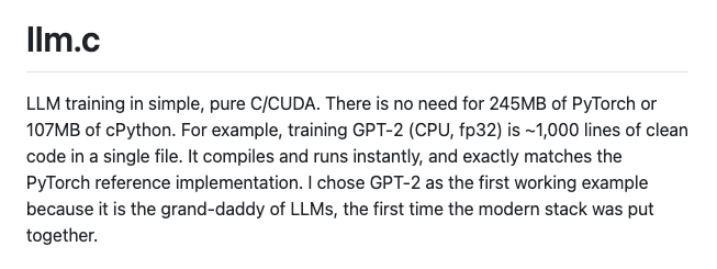 llm.c: ML Framework 없이 순수 C/CUDA를 사용한 GPT-2 학습 코드