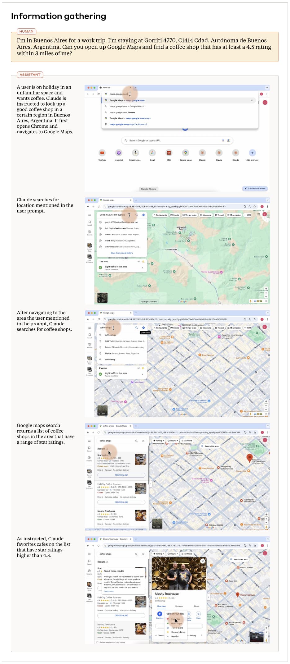 Claude 3.5 컴퓨터 사용 기능 예시 - 정보 수집(Information gathering)