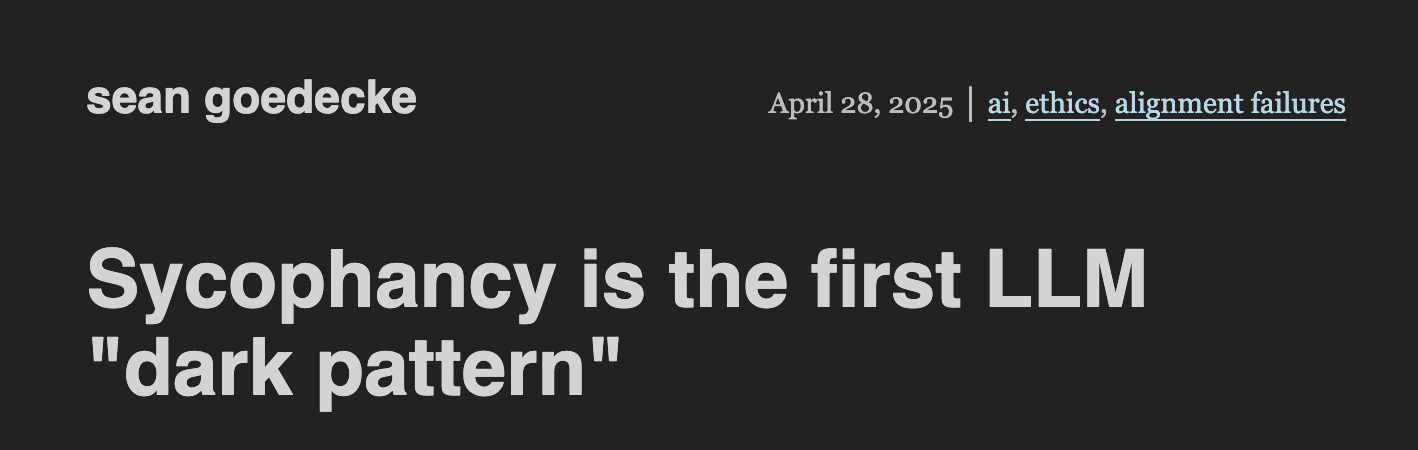 LLM의 첫 번째 ‘다크 패턴’은 아첨(sycophancy)이다