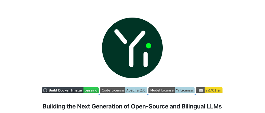 Yi - 차세대 오픈소스 2개 언어 LLM