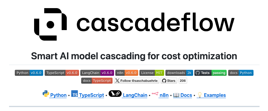 CascadeFlow: 비용 절감을 위한 지능형 AI 모델 호출 캐스케이딩 라이브러리