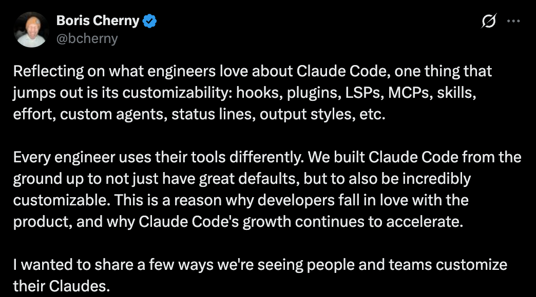 Claude Code 창시자 Boris Cherny의 Claude Code 커스터마이징 팁 12가지