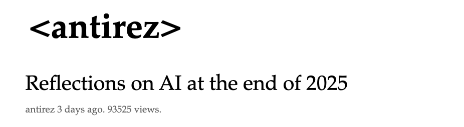 2025년 말에 돌아본 AI에 대한 고찰 (feat. redis 개발자 antirez)