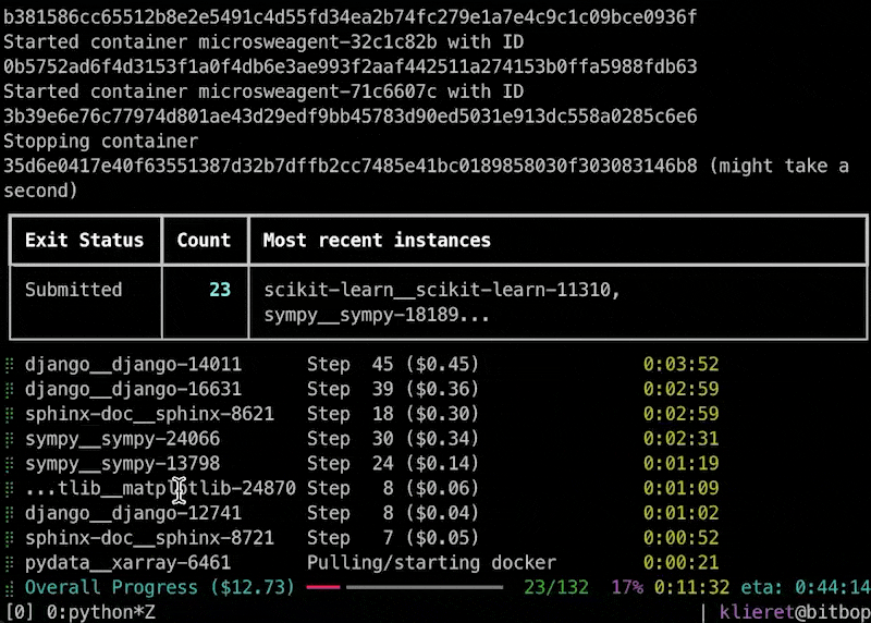 mini SWE-Agent UI: batch inference