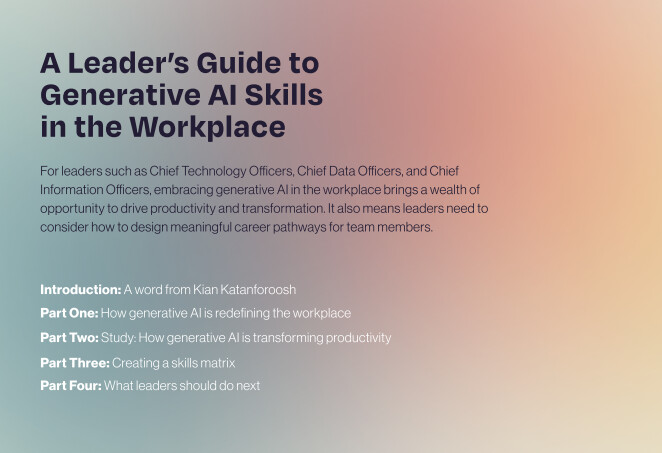 업무에서 생성형 AI 활용하기 위한 리더용 가이드 (A Leader's Guide to Generative AI Skills in the Workplace) [영어/PDF/19p]