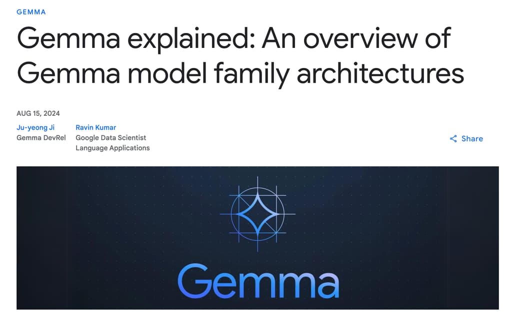 Gemma 모델군의 아키텍처에 대한 설명 글 소개