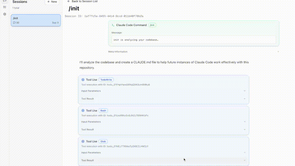Claude Code Viewer 사용 예시
