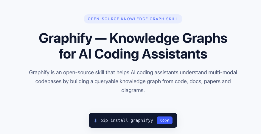 Graphify: 복잡한 코드베이스를 한눈에 - AI 코딩 어시스턴트를 위한 지식 그래프(Knowledge Graph) 도구 ...
