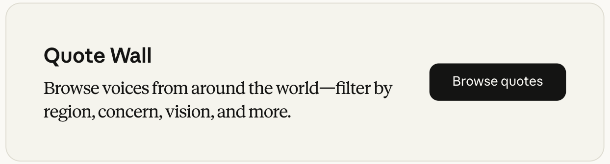 Anthropic 81k Interviews에 응한 사람들의 답변 보기 (Quote Wall)