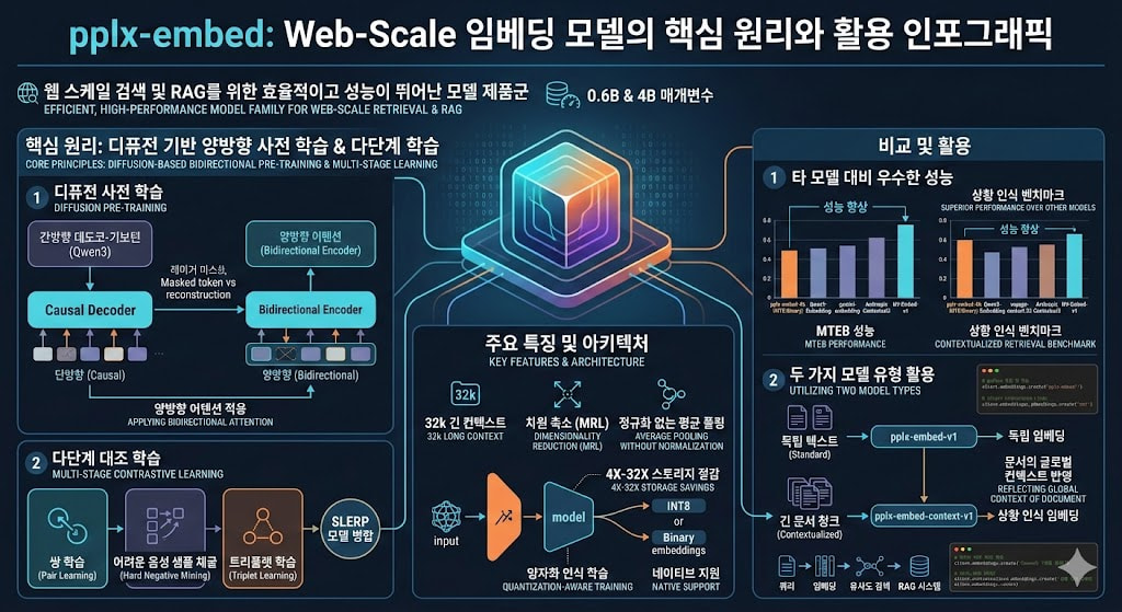 pplx-embed 모델의 원리 및 학습 등
