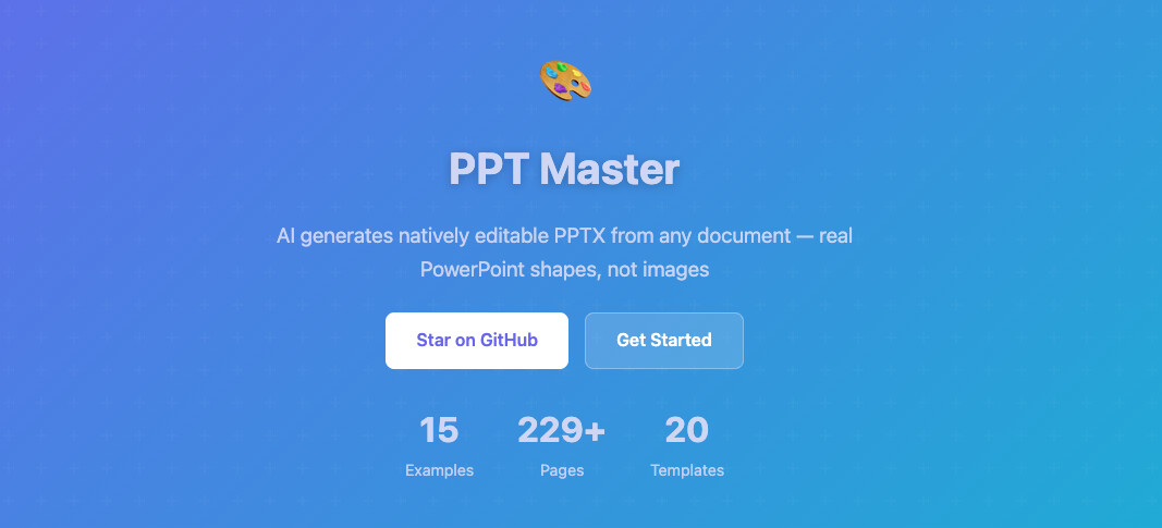 PPT Master: AI가 문서를 진짜 편집 가능한 PowerPoint 파일로 변환해주는 오픈소스 도구